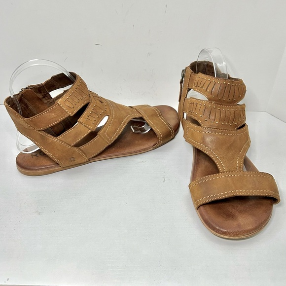 Bed Stu Shoes - ROAN Bed Stu Charla Tan Brown Leather Strappy Sandals Size 10
